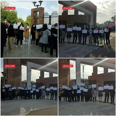 تجمع اعتراضی پرستاران مقابل استانداری خوزستان