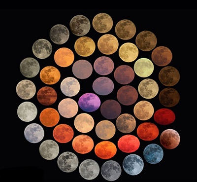 ۴۸ رنگ متفاوت از ماه طی ۱۰ سال