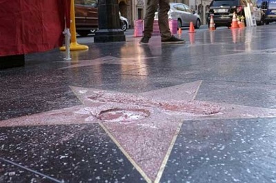 ستاره ترامپ در هالیوود دوباره شکسته شد