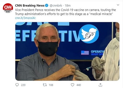 مایک پنس معاون ترامپ واکسن ضدکرونای فایزر زد