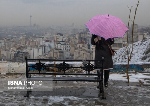 بارش باران و برف در تهران
