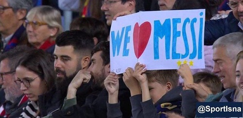 هواداران بارسلونا خواستار بازگشت مسی شدند